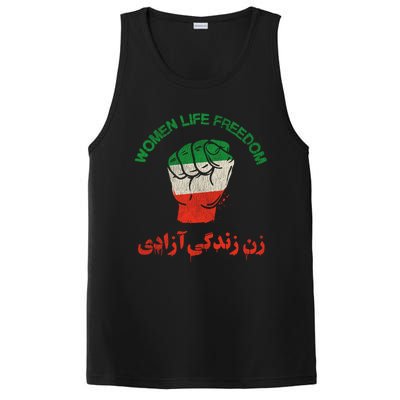 Mahsa Amini Women Life Freedom RISE WITH THE WOMEN OF IRAN PosiCharge Competitor Tank