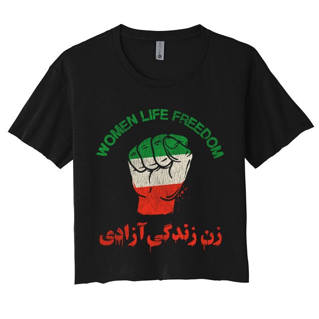 Mahsa Amini Women Life Freedom RISE WITH THE WOMEN OF IRAN Crop Top