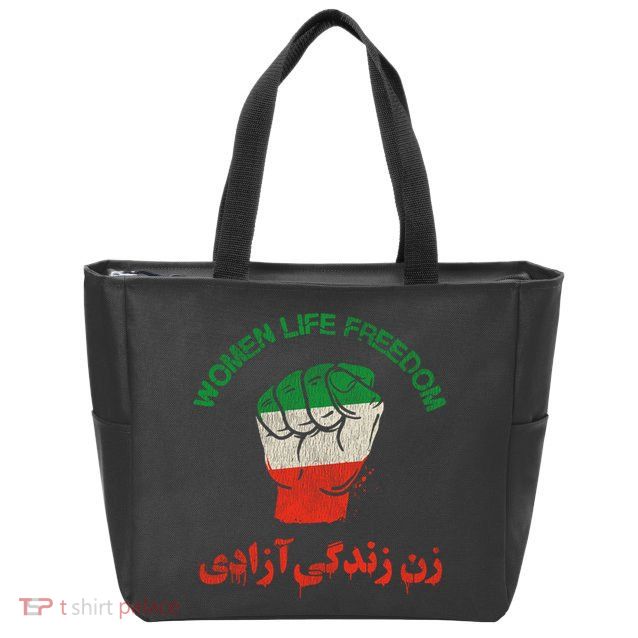 Mahsa Amini Women Life Freedom RISE WITH THE WOMEN OF IRAN Zip Tote Bag