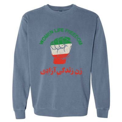 Mahsa Amini Women Life Freedom RISE WITH THE WOMEN OF IRAN Garment-Dyed Sweatshirt