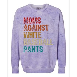 Moms Against White Baseball Pants Colorblast Crewneck Sweatshirt