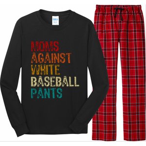 Moms Against White Baseball Pants Long Sleeve Pajama Set