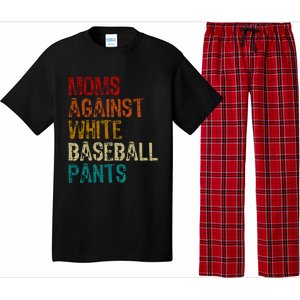 Moms Against White Baseball Pants Pajama Set