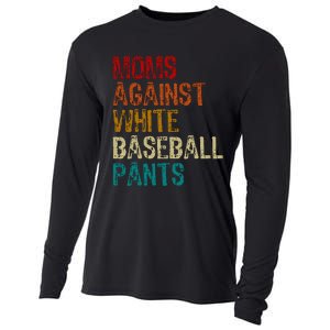 Moms Against White Baseball Pants Cooling Performance Long Sleeve Crew