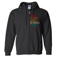 Moms Against White Baseball Pants Full Zip Hoodie