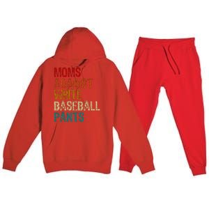 Moms Against White Baseball Pants Premium Hooded Sweatsuit Set