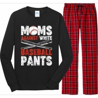 Moms Against White Baseball Pants Funny Mom Apparel Vintage Long Sleeve Pajama Set