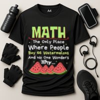Math And Watermelons Mathematics Calculation Numbers Funny Gift Cooling Performance Crew T-Shirt