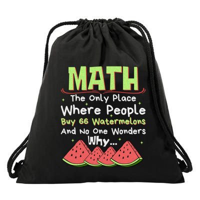 Math And Watermelons Mathematics Calculation Numbers Funny Gift Drawstring Bag