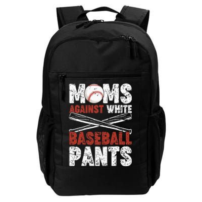 Moms Against White Baseball Pants Funny Mom Apparel Vintage Daily Commute Backpack