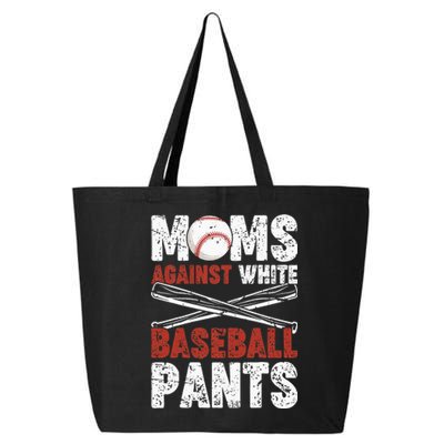 Moms Against White Baseball Pants Funny Mom Apparel Vintage 25L Jumbo Tote