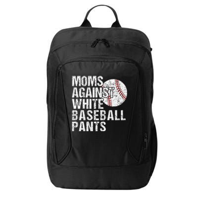 Moms Against White Baseball Pants Funny Baseball Mom City Backpack