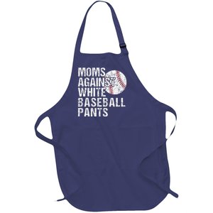 Moms Against White Baseball Pants Funny Baseball Mom Full-Length Apron With Pockets