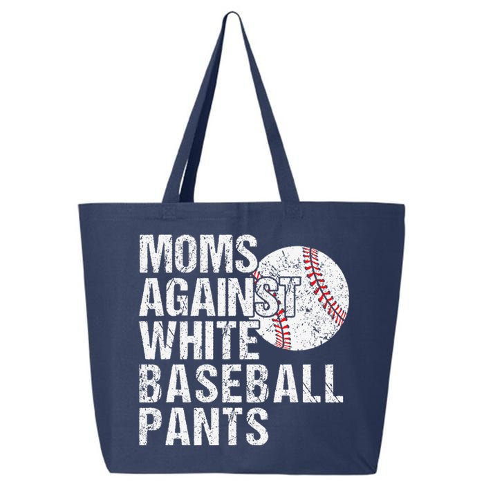 Moms Against White Baseball Pants Funny Baseball Mom 25L Jumbo Tote