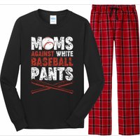 Moms Against White Baseball Pants Funny Mom Apparel Vintage Long Sleeve Pajama Set