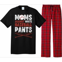 Moms Against White Baseball Pants Funny Mom Apparel Vintage Pajama Set