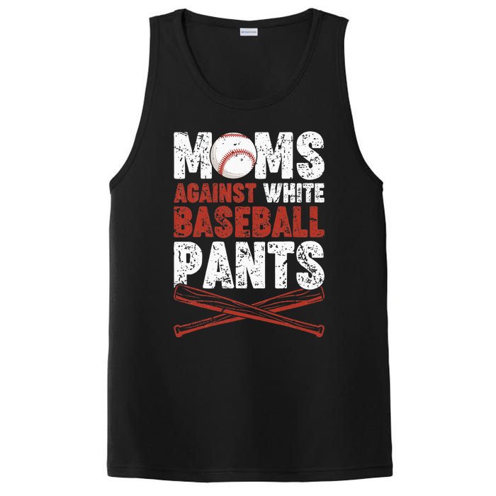 Moms Against White Baseball Pants Funny Mom Apparel Vintage PosiCharge Competitor Tank