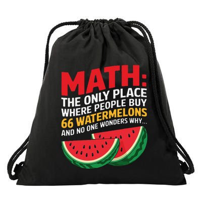 Math And Watermelons Mathematics Calculation Numbers Funny Drawstring Bag