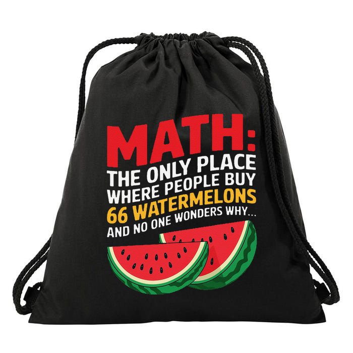 Math And Watermelons Mathematics Calculation Numbers Funny Drawstring Bag
