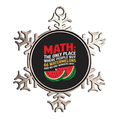 Math And Watermelons Mathematics Calculation Numbers Funny Metallic Star Ornament