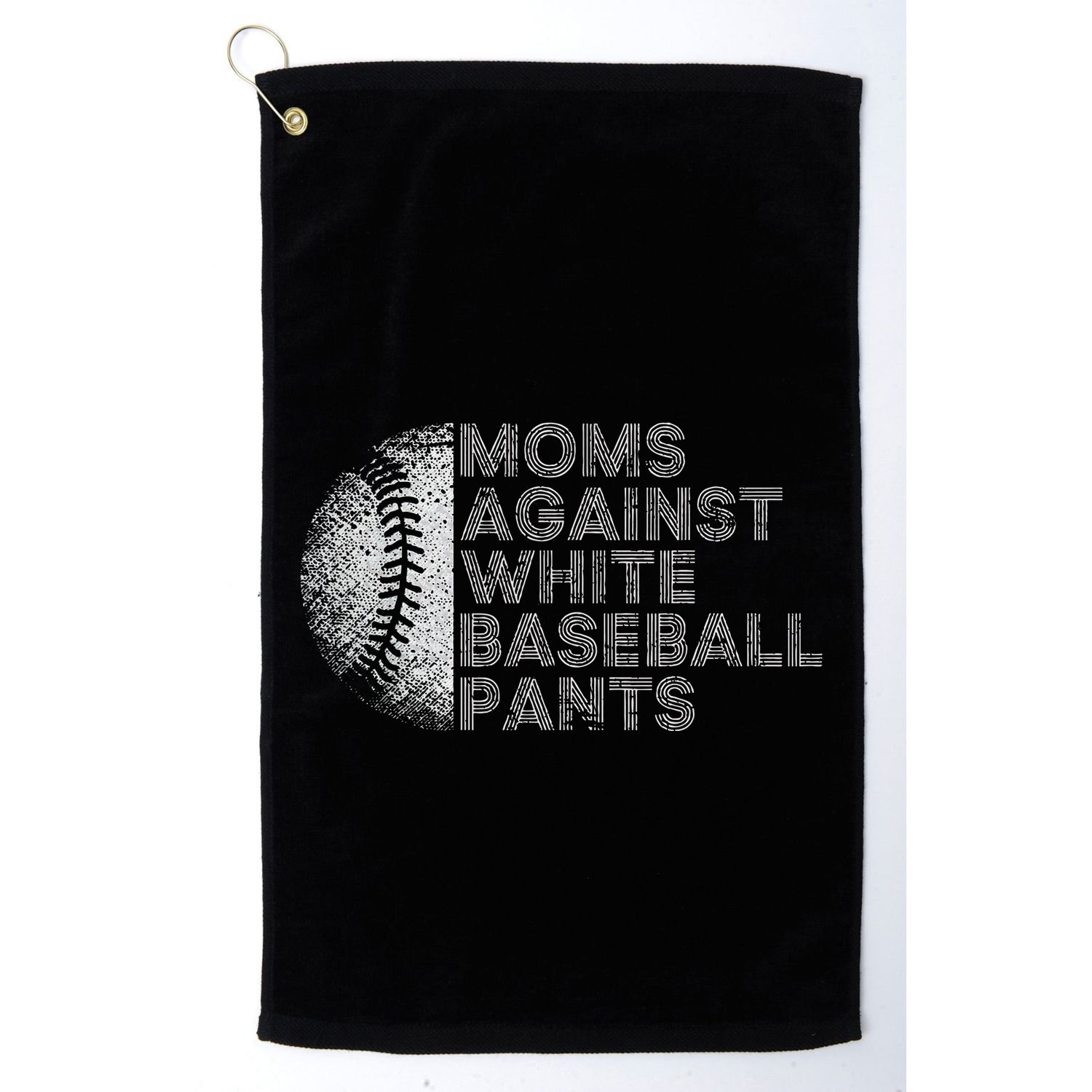 Moms Against White Baseball Pants Funny Baseball Mom Golf Towel