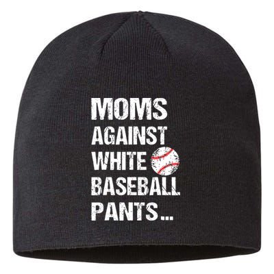 Moms Against White Baseball Pants Funny Baseball Mom Sustainable Beanie