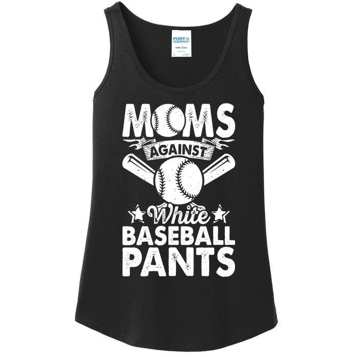 Moms Against White Baseball Pants Funny Baseball Mom Humor Ladies Essential Tank