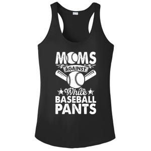 Moms Against White Baseball Pants Funny Baseball Mom Humor Ladies PosiCharge Competitor Racerback Tank