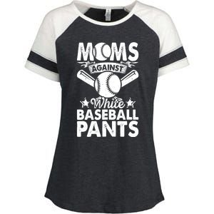 Moms Against White Baseball Pants Funny Baseball Mom Humor Enza Ladies Jersey Colorblock Tee