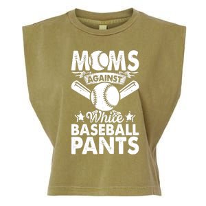 Moms Against White Baseball Pants Funny Baseball Mom Humor Garment-Dyed Women's Muscle Tee