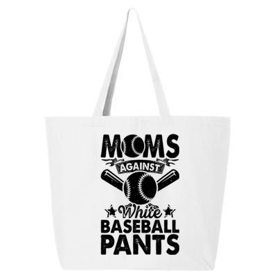 Moms Against White Baseball Pants Funny Baseball 25L Jumbo Tote