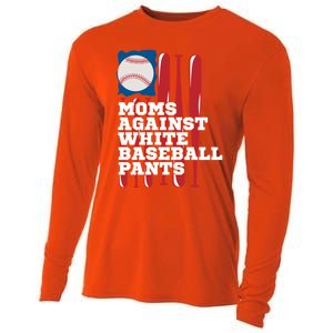 Moms Against White Baseball Pants Funny Baseball Mama Lover Gift Cooling Performance Long Sleeve Crew