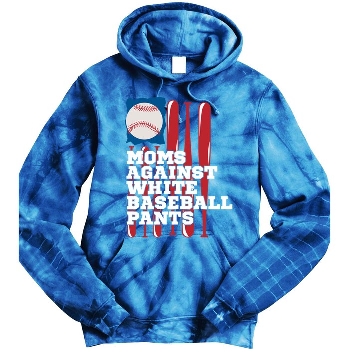 Moms Against White Baseball Pants Funny Baseball Mama Lover Gift Tie Dye Hoodie