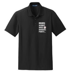 Moms Against White Baseball Pants Funny Baseball Dry Zone Grid Polo