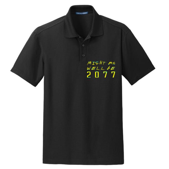 Might As Well Be 2077 Gamer Dry Zone Grid Polo