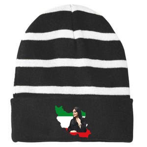 Mahsa Amini Women Life Freedom Striped Beanie with Solid Band