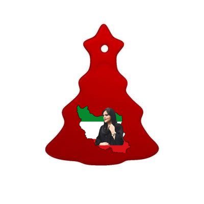 Mahsa Amini Women Life Freedom Ceramic Tree Ornament