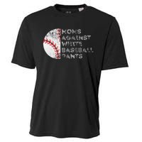 Moms Against White Baseball Pants Funny Baseball Mom Cooling Performance Crew T-Shirt