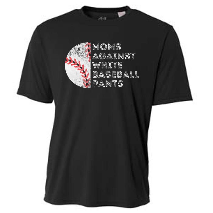 Moms Against White Baseball Pants Funny Baseball Mom Cooling Performance Crew T-Shirt