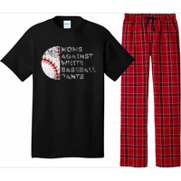 Moms Against White Baseball Pants Funny Baseball Mom Pajama Set