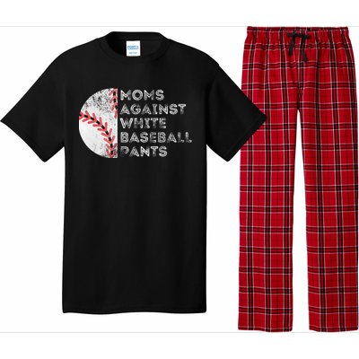 Moms Against White Baseball Pants Funny Baseball Mom Pajama Set