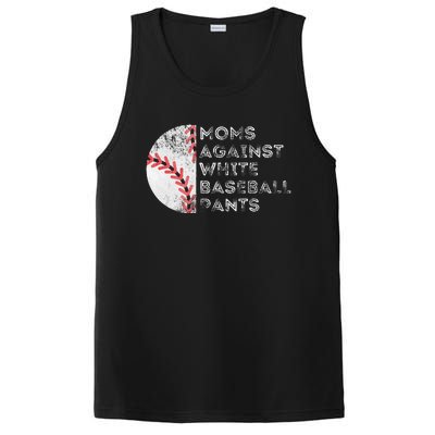 Moms Against White Baseball Pants Funny Baseball Mom PosiCharge Competitor Tank