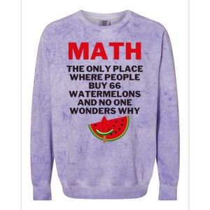 Math And Watermelons Mathematics Calculation Numbers Colorblast Crewneck Sweatshirt