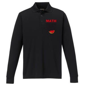 Math And Watermelons Mathematics Calculation Numbers Performance Long Sleeve Polo