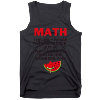 Math And Watermelons Mathematics Calculation Numbers Tank Top