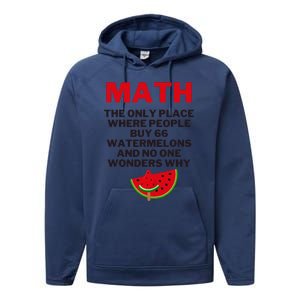 Math And Watermelons Mathematics Calculation Numbers Performance Fleece Hoodie