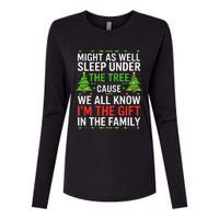 Might As Well Sleep Under The Tree Christmas Pajamas Womens Cotton Relaxed Long Sleeve T-Shirt