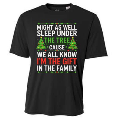 Might As Well Sleep Under The Tree Christmas Pajamas Cooling Performance Crew T-Shirt