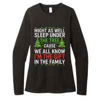 Might As Well Sleep Under The Tree Christmas Pajamas Womens CVC Long Sleeve Shirt