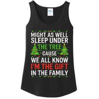 Might As Well Sleep Under The Tree Christmas Pajamas Ladies Essential Tank